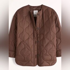 Abercrombie brown oversized quilted liner jacket